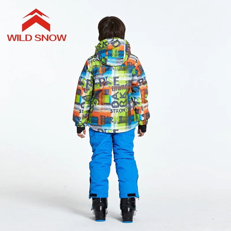 WILD SNOW Warm Kids Ski Suit Boys Girls Jacket Pants Waterproof Windproof Snowboarding Winter Children's Skiing Suits | Спорт и