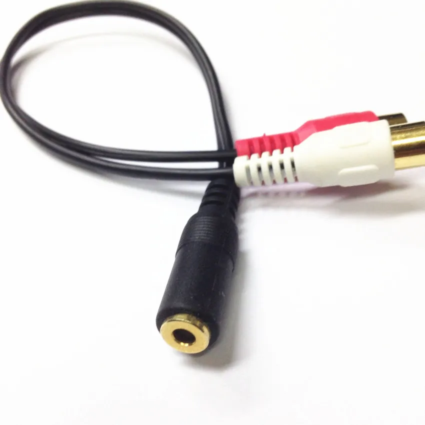 Позолоченный кабель 3 5 мм в 2RCA стереоадаптер для наушников и ПК|Кабели VGA| |