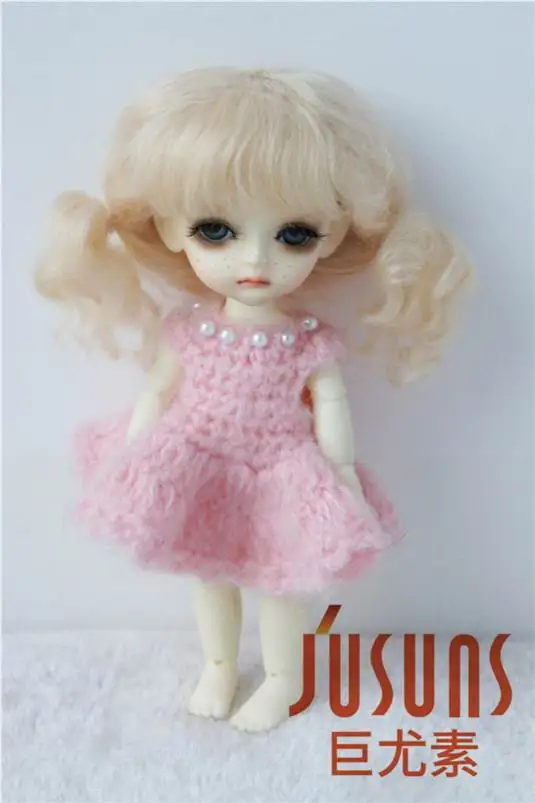 JD294 1/8 прекрасный мохер BJD куклы парики Детские Twintail парик для куклы мохеровый 5-6 дюймов куклы аксессуары