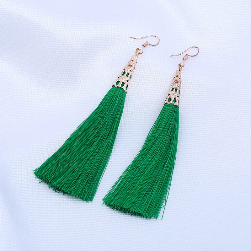 Fashion Long Tassel Earrings Women Bohemian Jewelry Hollow Geometric Pendant | Украшения и аксессуары