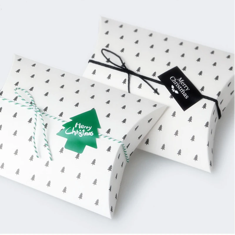 10 шт. г/кв. М рождественские Кофейные елки красные звезды подушки коробки