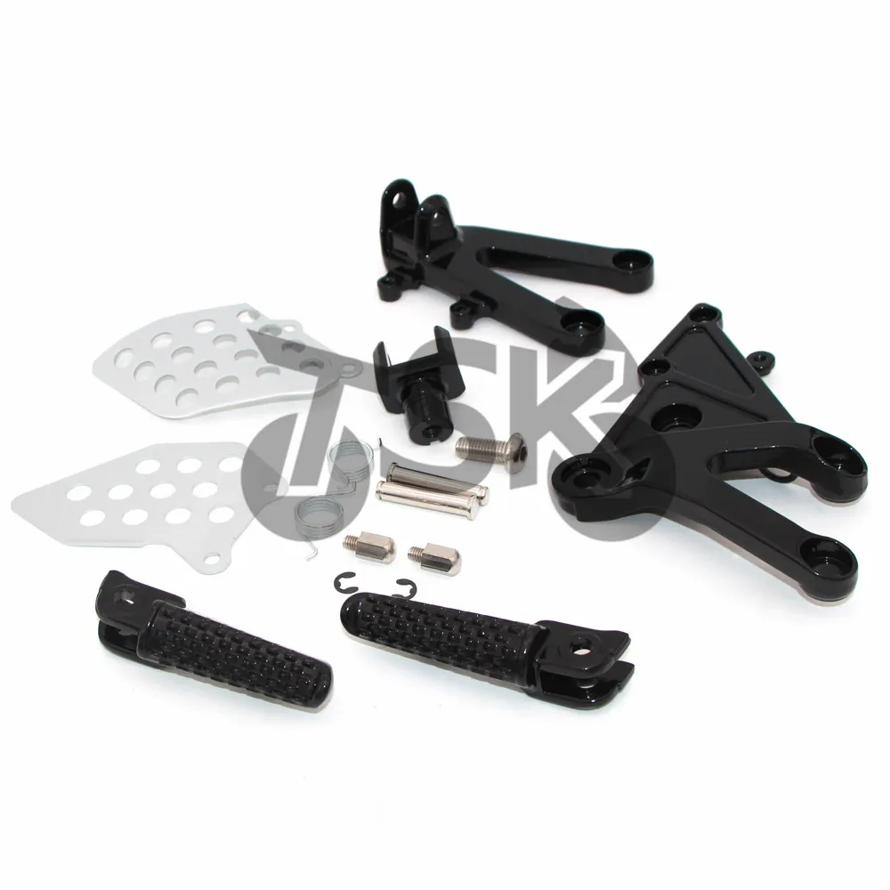 black Передний всадник подножки для ног Кронштейны для Honda CBR 600 RR CBR600RR 2003 2004 2005 2006 - Цвет: black