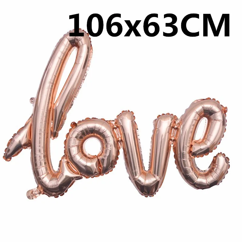 large rose gold 1 шт. Свадебные украшения Воздушные шары большая любовь и бриллиантовое кольцо розовое платье фольга шары с днем рождения украшения игрушки для взрослых - Цвет: large rose gold
