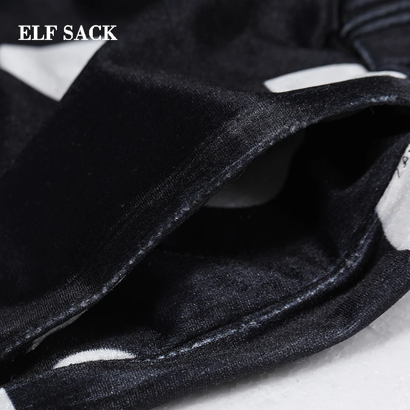 Женские прямые брюки ELFSACK повседневные длинные средней длины в горошек с