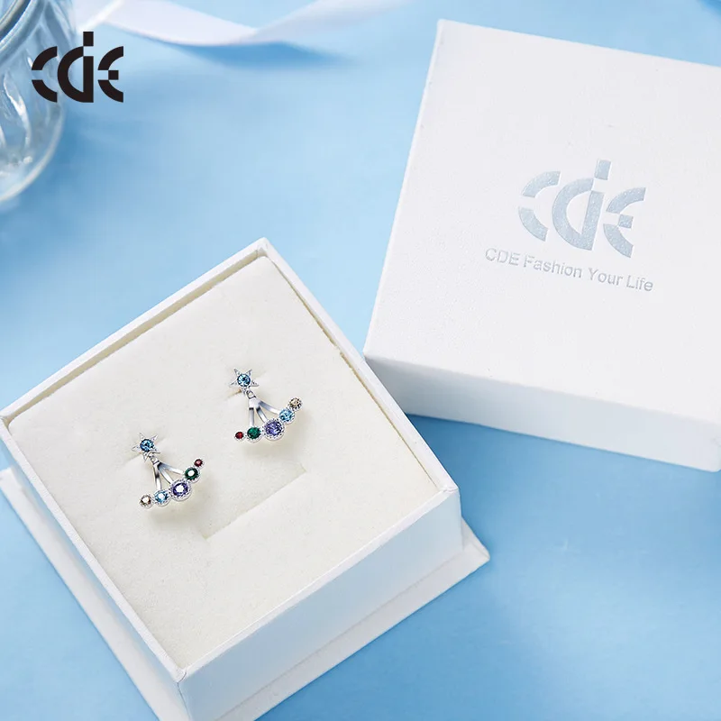 Серьги-гвоздики Cdyle из стерлингового серебра 925 пробы украшенные кристаллами