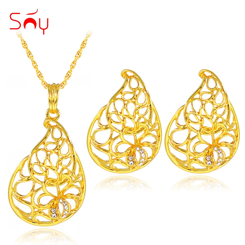 Комплект из колье и серёг с фианитом|jewelry sets for women|engagement jewelry setvintage |