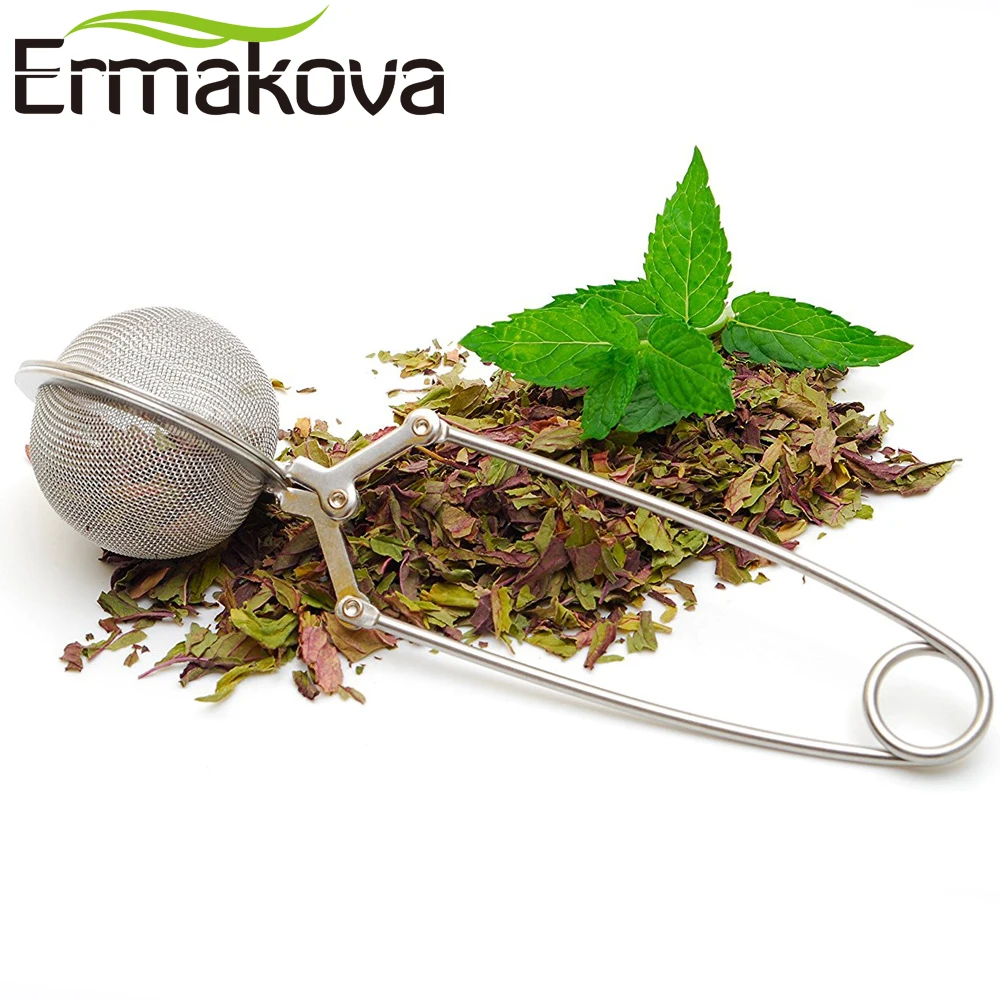 Ермакова ситечко для чая, высокое качество, удобная ручка из нержавеющей стали, чайный сетчатый фильтр, стабильный чайный шар, крепкий чайный заварник