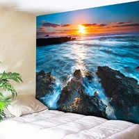 psychedelic sea scenery beach tapestry ocean wall hanging cloud sunset tapestries bedspread picnic bedsheet blanket wall rug new