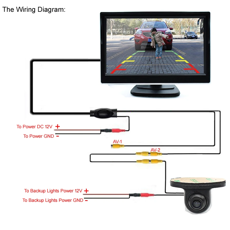 GreenYi 4 3 &quotHD 800*480 цифровой TFT ЖК монитор для автомобиля мини камера заднего вида