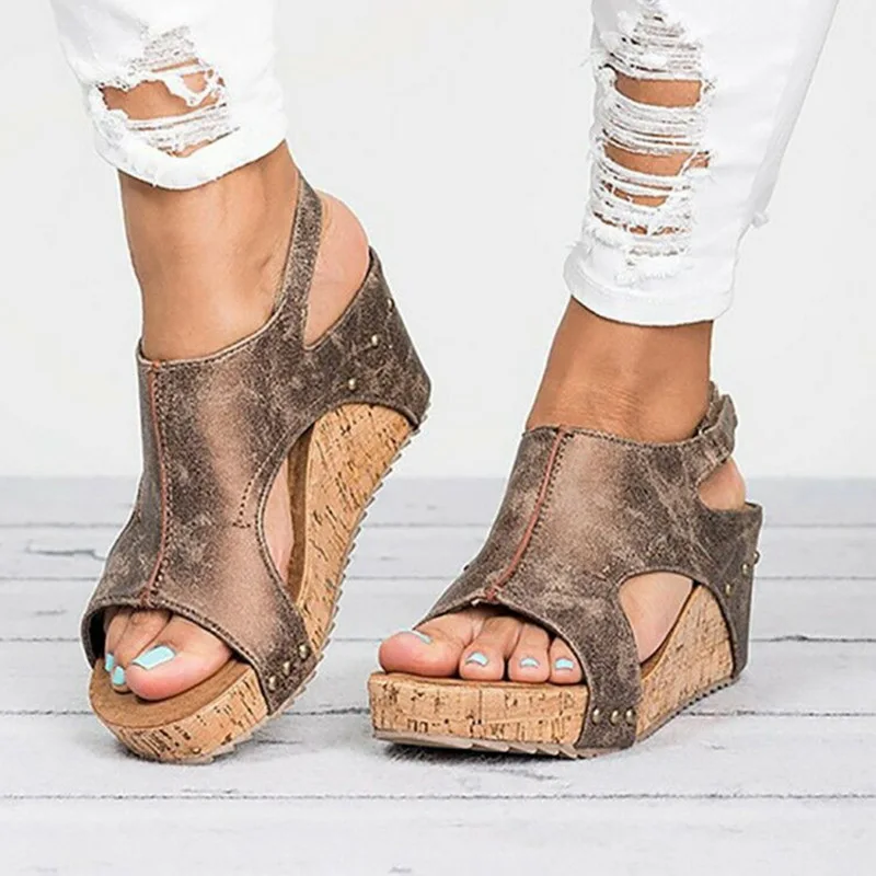 Женские сандалии на платформе Laamei летние туфли сабо танкетке Espadrilles