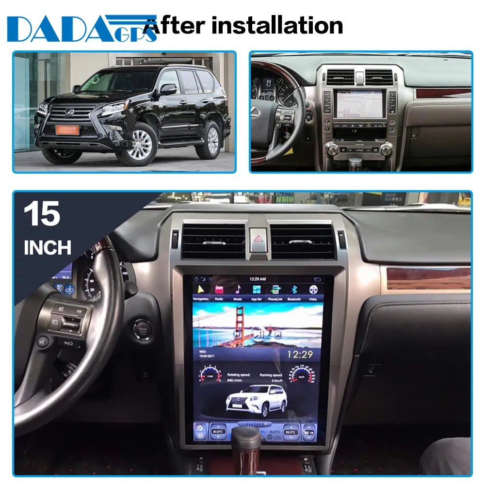 Автомобильный DVD плеер в стиле Tesla 15 дюймов GPS навигация для Lexus GX400 GX460 2010 +