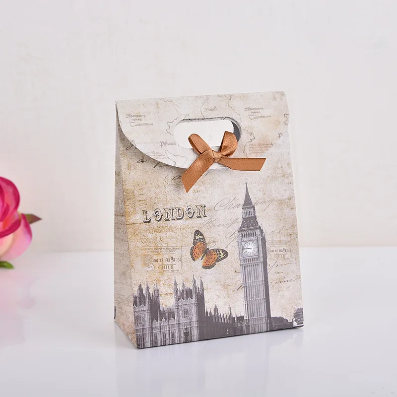 5 шт./лот Лондон Париж Пизанская башня Испания подарочный бумажный пакет на новый