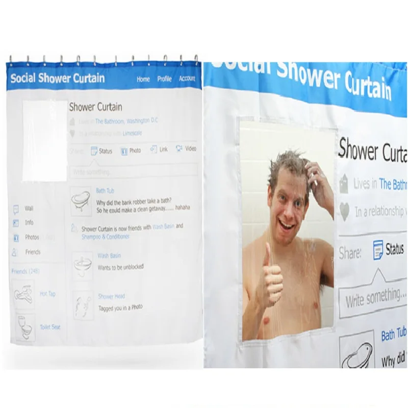 Ванная комната полиэстер водонепроницаемая Ванна занавеска ткань социальной
