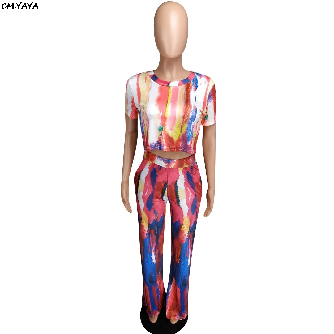 Женский летний спортивный костюм из двух предметов футболка с круглым вырезом и