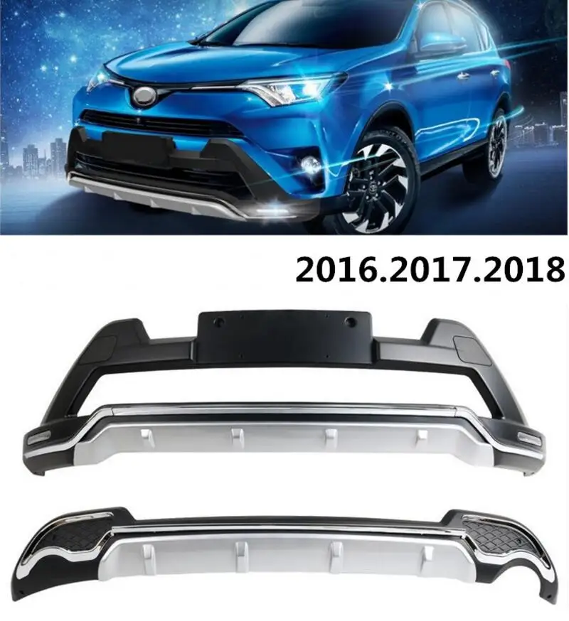 Авто бампер для TOYOTA RAV4 2016.2017.2018 Передний + задний пластина ремень СИД DRL высокое