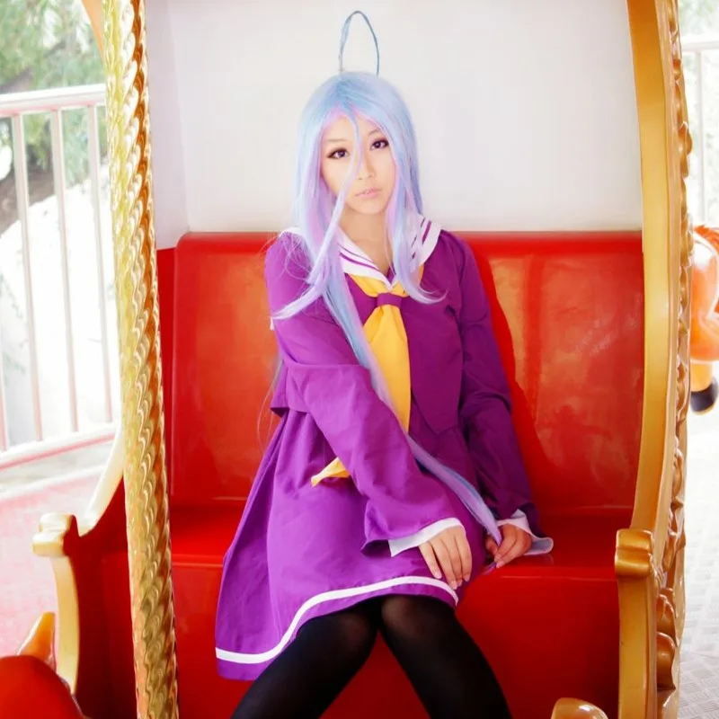 Костюм Широ для косплея No game no life женская одежда на Хэллоуин парик матросский