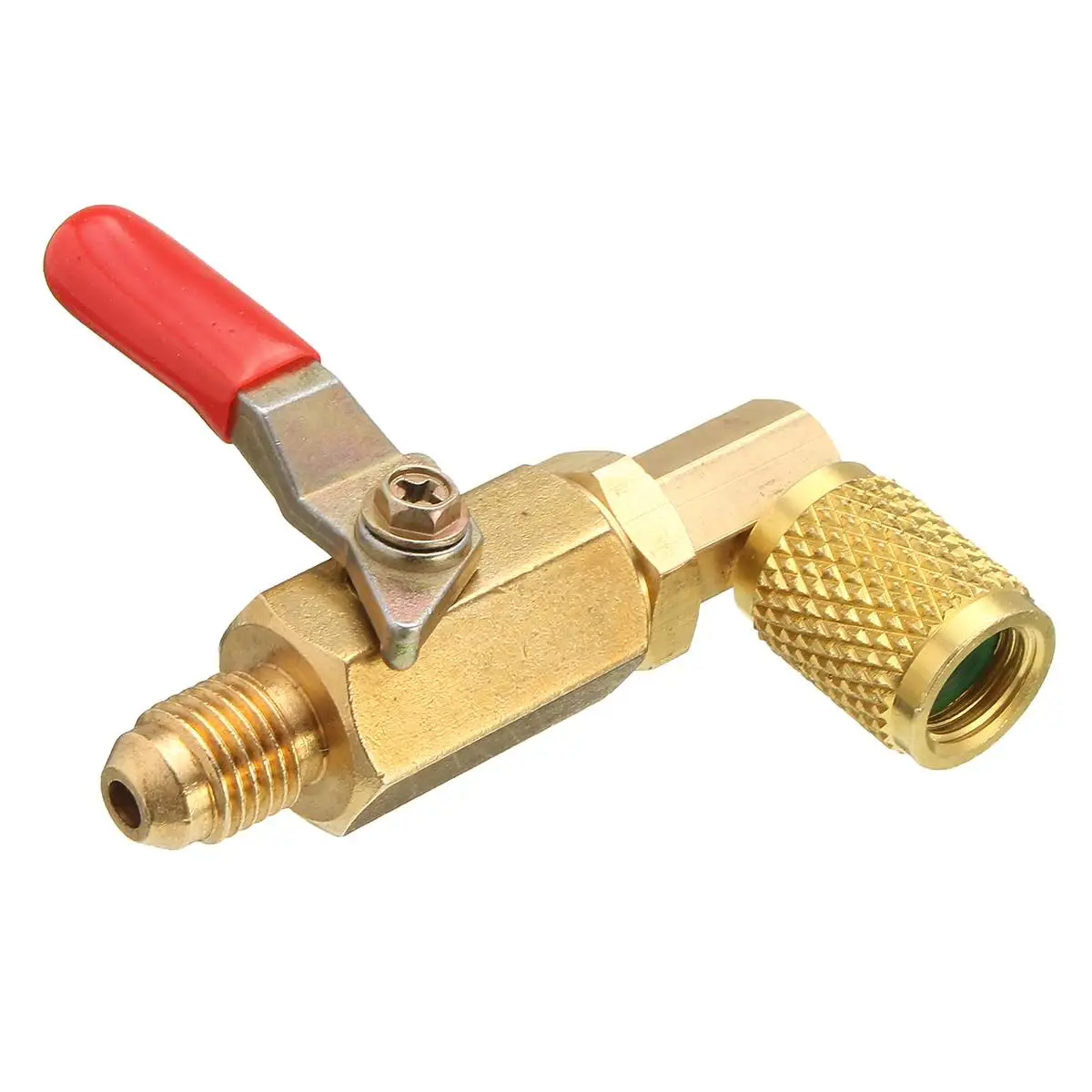 Red A/C 90 Degree Ball Valves Metal Handle Auto Air-conditioning Valve Parts 3 Color Ball Valve for AC Refrigerant R410A R134A - Название цвета: Red