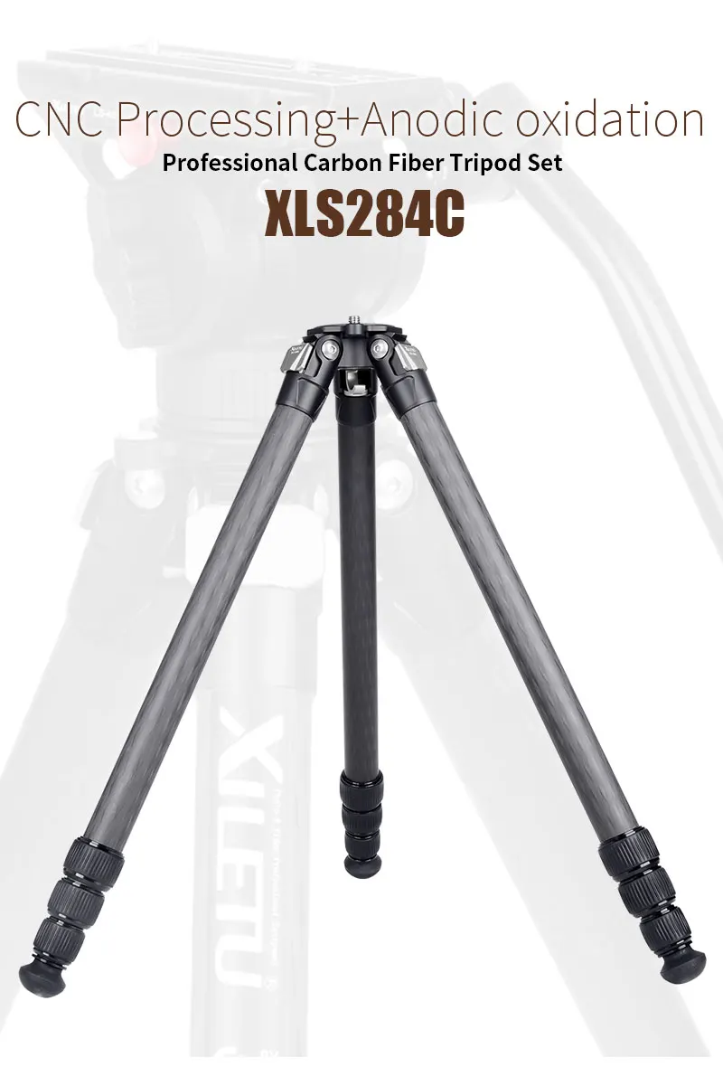 XILETU XLS284C+ LS4S Профессиональная фотография Штатив из углеродного волокна гидравлическая головка штатива и быстросъемная пластина для Dslrs камер