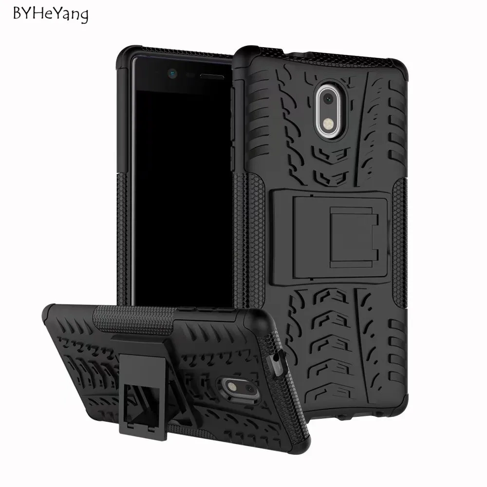 Чехол BYHeYang для Nokia 3 ТПУ + ПК силиконовый чехол с подставкой двойной армированный