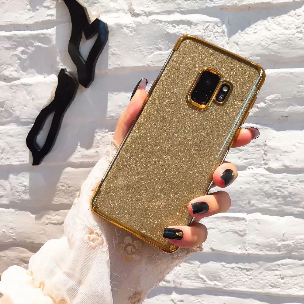 Блестящий чехол из ТПУ с наклейками для Samsung Galaxy S9 S8 Plus S7 S6 Edge J5 J7 A5 A7 2016 J3 A3 2017 A6 A8 2018