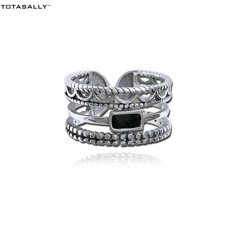 TOTASALLY New Retro Stylish Female Finger Rings Hot Trending Top Quality Pretty Ring Jewelry For Women Gift 925 Sterling Silver | Украшения