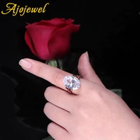 size 7 8 oval shaped big cubic zircon rings for women luxury wedding engagement jewelry