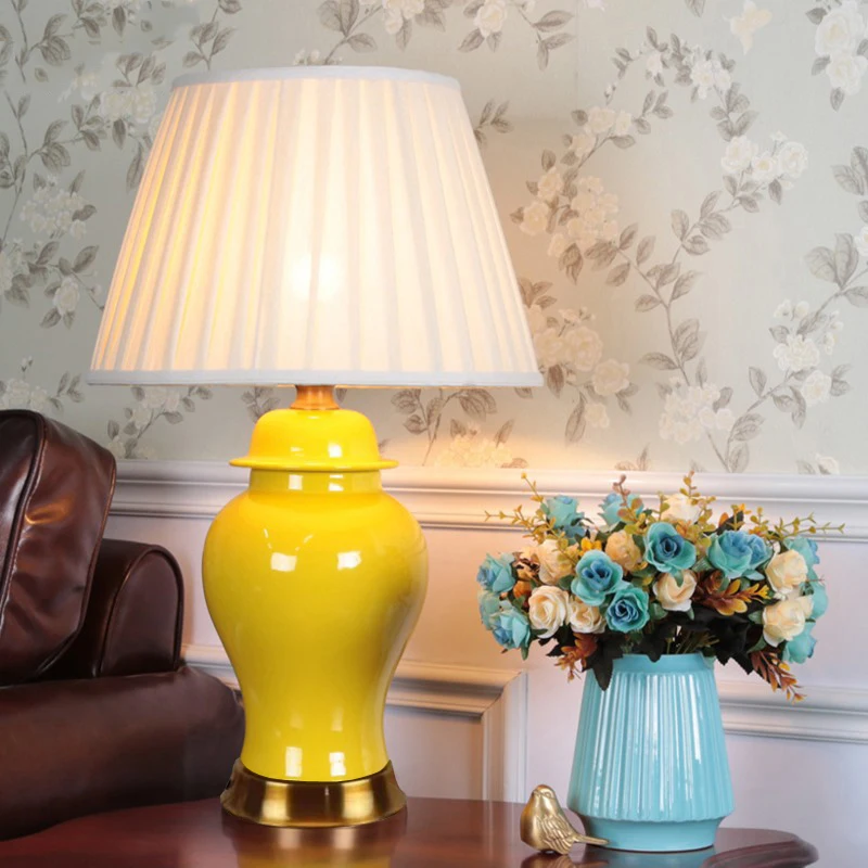 Керамическая американская настольная лампа декоративный прикроватный