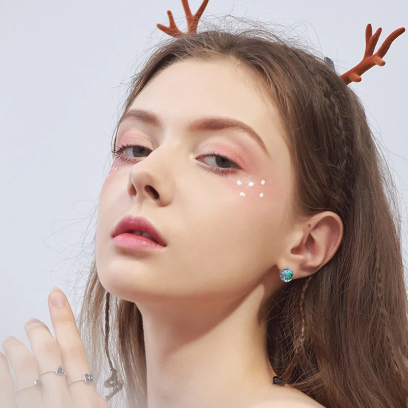 Корейские серьги градиентные голубые драгоценные каменные шарики 2019 винтажные