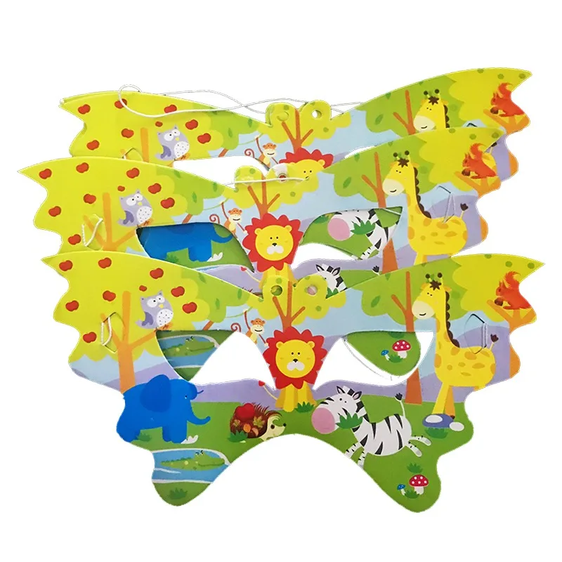 mask 6pcs Мультфильм джунгли животных Тема воздушный шар День Рождения украшения детские одноразовые посуда декоративные воздушные шары вечерние принадлежности - Цвет: mask 6pcs