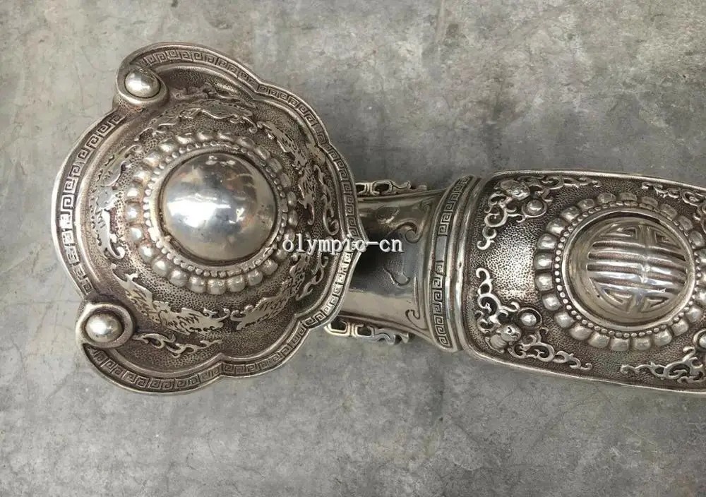 16 ''Бронзовый Серебристый покрытие резные статуя Ruyi|Статуи и скульптуры| |