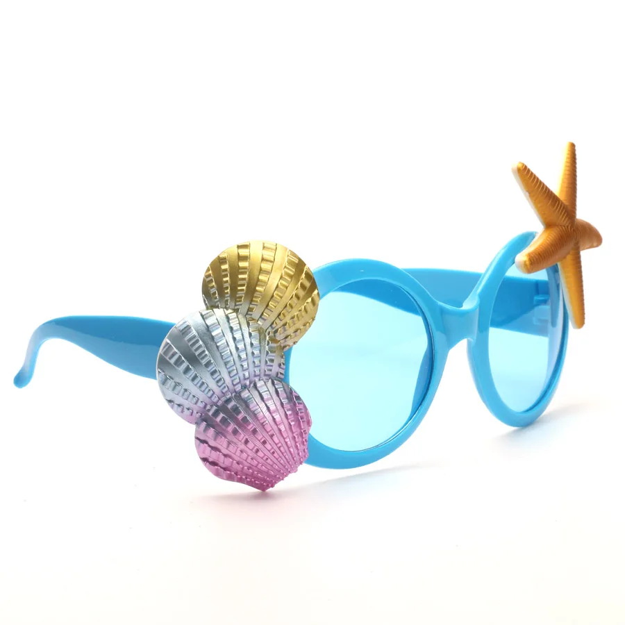 Забавный Синий Seashell Стекло пляжные Подарки для гостей Photo Booth Реквизит детей