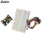 Комплект макетной платы Aokin с 400 контактной макетной платой, 65 шт., кабель питания dupont, печатная плата, хлебная плата, Набор для творчества для Arduino