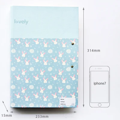 Rabbit Fresh Floral Double Clips File Folder A4 Clip Folder Cardboard Paper Folder For Documents - Цвет: Rabbit