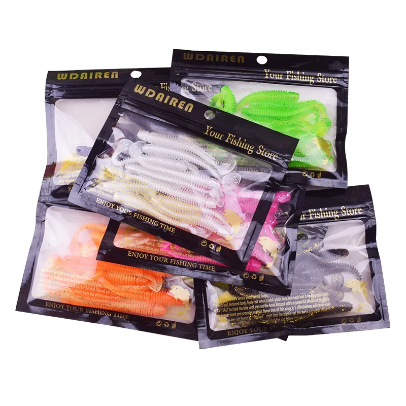 

10Pcs Fishing Jig Wobbler Soft Bait 50mm 70mm Worms Silicone Lures Artificial Baits With Salt Smell Bass Pesca Fishing Takcle