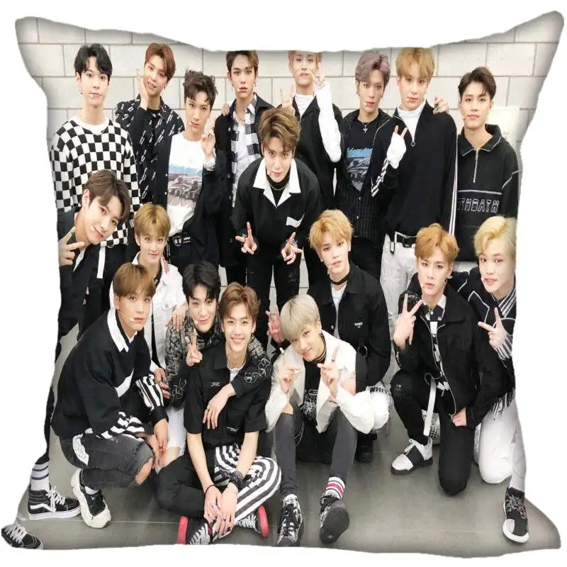 Новые Заказные наволочки KPOP NCT, квадратная шелковая наволочка с принтом, домашние декоративные Сатиновые Наволочки на молнии(одна сторона - Цвет: 4