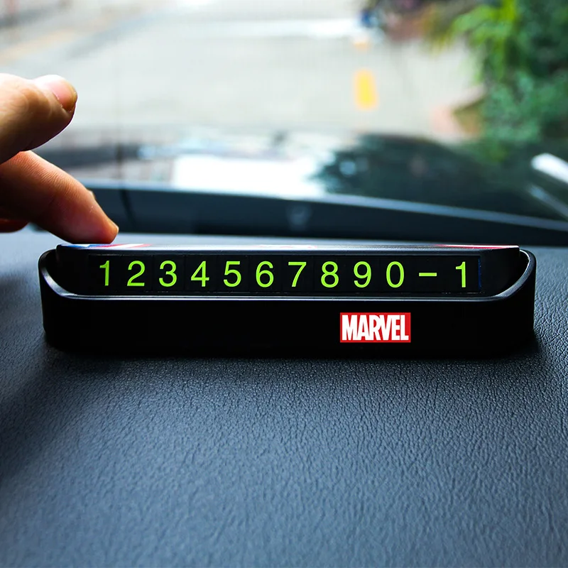 Автомобильная Временная парковочная карта Marvel автомобильный временный держатель карты парковки скрытый автомобильный телефон номерная карта наклейки автомобильные аксессуары