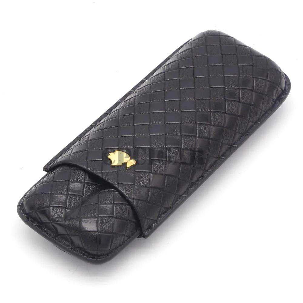B2 COHIBA кожаный чехол для сигар аксессуары для сигар Карманный кожаный чехол 3 подставка для пробирок портативный хьюмидор Пуро коробка - Цвет: B2