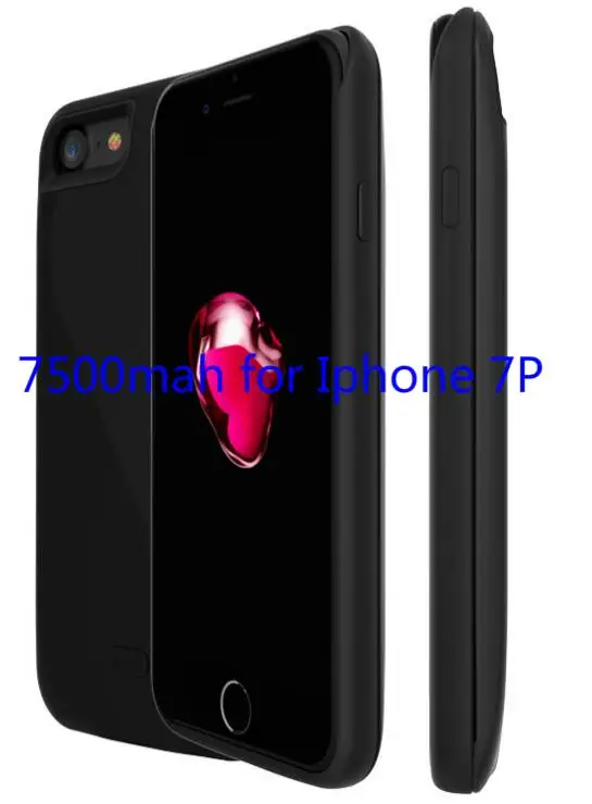 Black for iphone 7P Топ продаж Батарея для Iphone7 плюс 7500 мАч внешнего резервного Батарея случае телефон Батарея Зарядное устройство Обложка обновления Мощность банк - Цвет: Black for iphone 7P