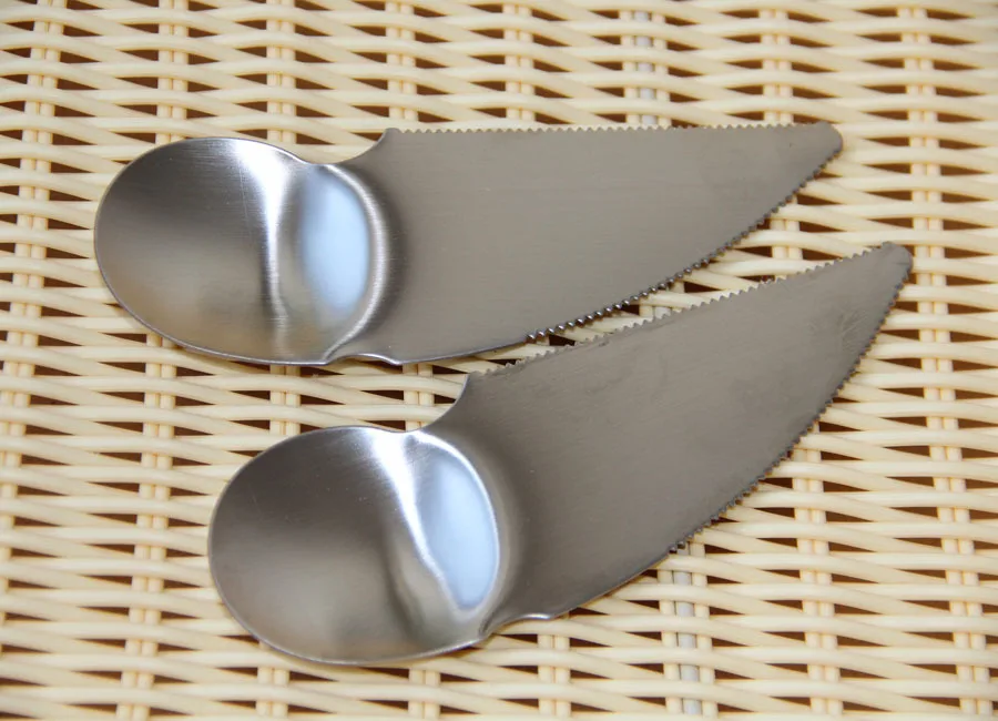 Высокое качество нержавеющая сталь киви копать ложка Фруктовый нож слайсер