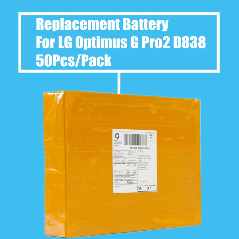 

New Arrival 50Pcs/pack 3200mah Replacement Battery For LG Optimus G Pro2 F350 F350S D837 D838 F350L F350K F240 F240K E980 E988