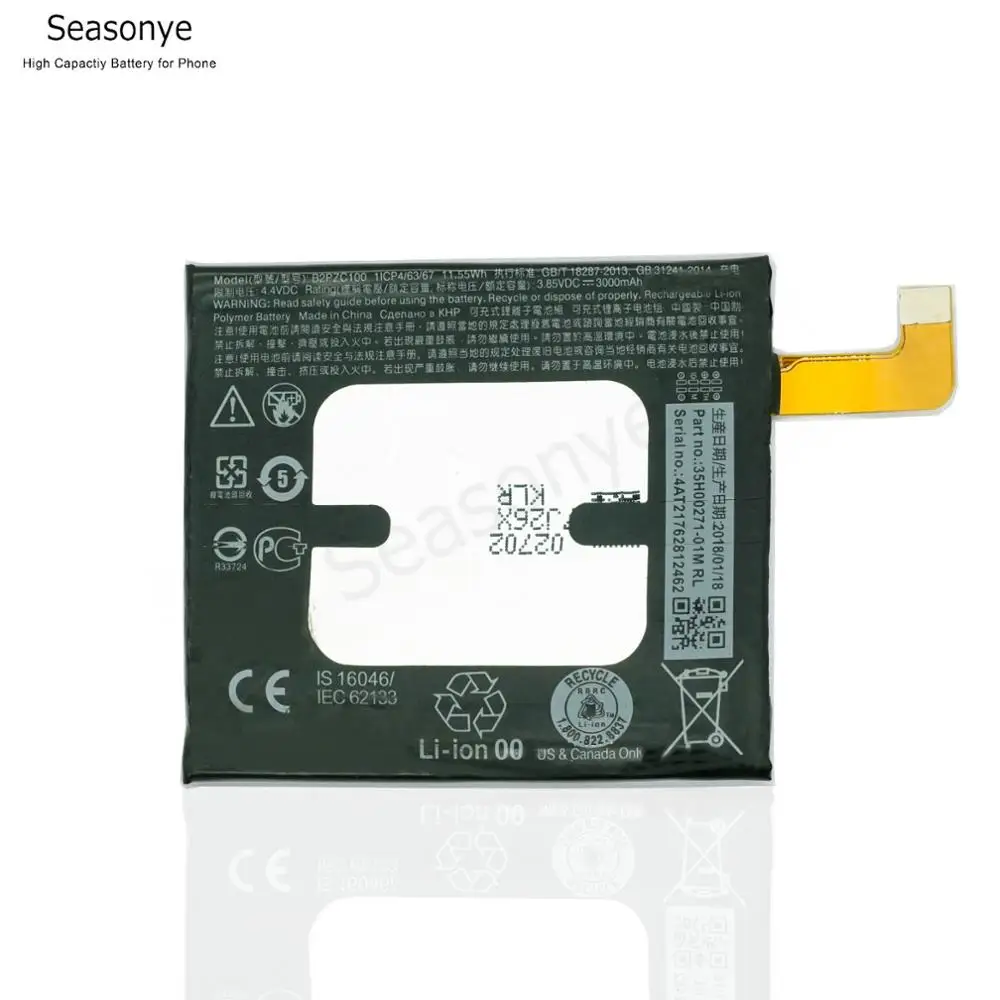 Seasonye 3000mAh / 11.55Wh B2PZC100 батарея для телефона HTC U 3U U11 601HT Sprint 2PZC5 батарея|Аккумуляторы