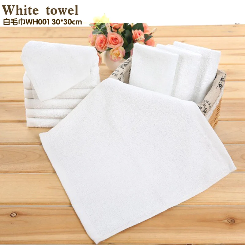 10 шт. оптовая продажа мягкое полотенце Белое Хлопковое 30*30 см для отелей