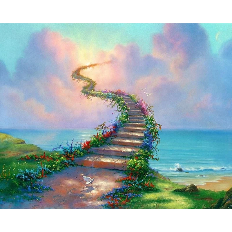 5D Diamond painting Cloud Road stickers diamond mosaic icons rhinestone pictures ZH | Дом и сад