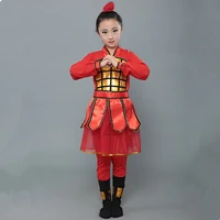hua mulan costume for girls ancient chinese warrior costume for children girl soldier costume festival dance costume