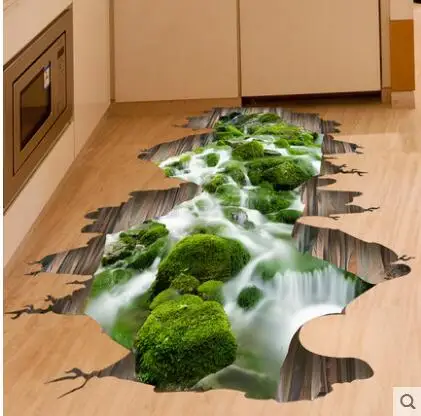 Водонепроницаемый клей может удалить наклейки на стены 3 d настенные картины гостиной на пол кухни, чтобы приклеить ручья ri