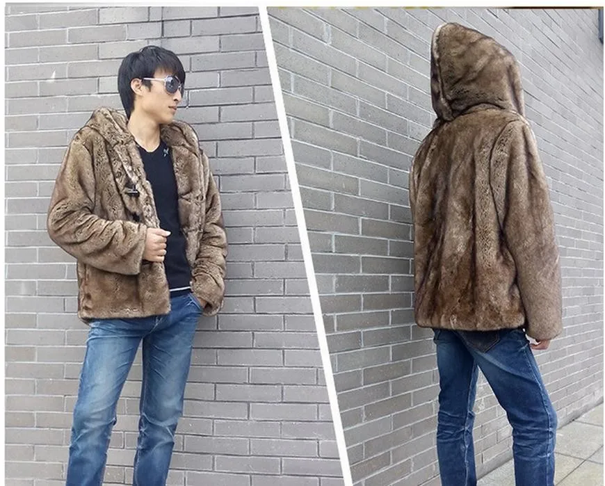 2019 мужские повседневные искусственные меховые куртки верхняя одежда из