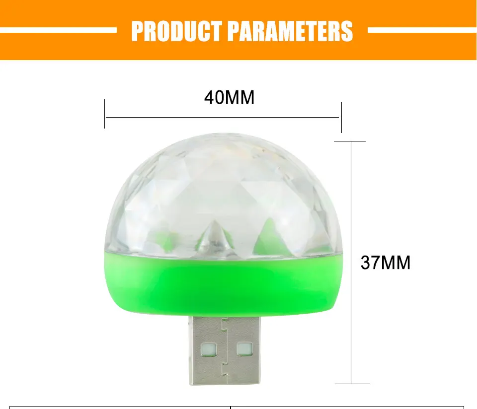 Мини USB диско-светильник стробоскоп RGB светодиодный музыкальный сценический светильник s Звуковое управление диско-клуб DJ вечерние светильник Лампа проектор кристалл магический шар