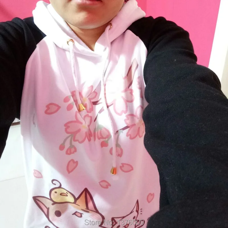 толстовки женские Японский каваи harajuku толстовка cat женская женщины кофты зима