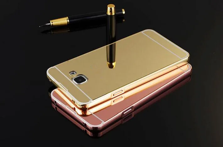 Роскошные зеркальные Чехлы цвета розового золота для Samsung Galaxy A7 2018 A750 алюминиевая