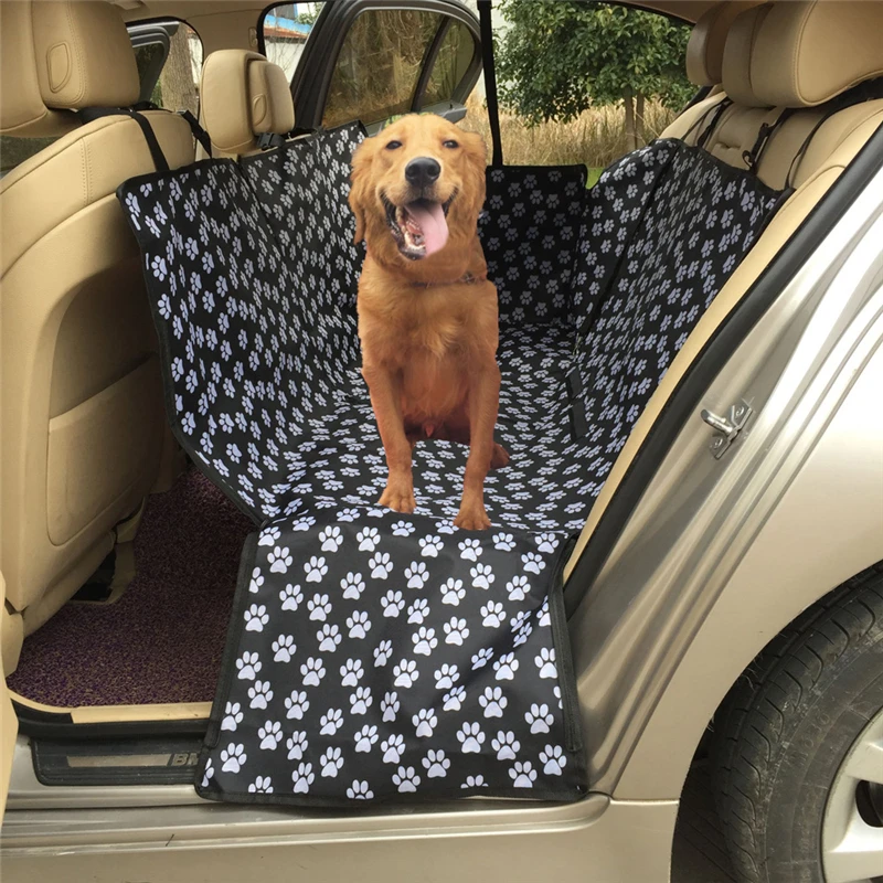 barato Tampa De Assento Do Carro De Estimação Cão Transportadora Assento De Carro De Volta À Prova D' Água Pet Mat Pet Carriers Oxford Tecido Padrão Da Pata Almofada Rede Protetor